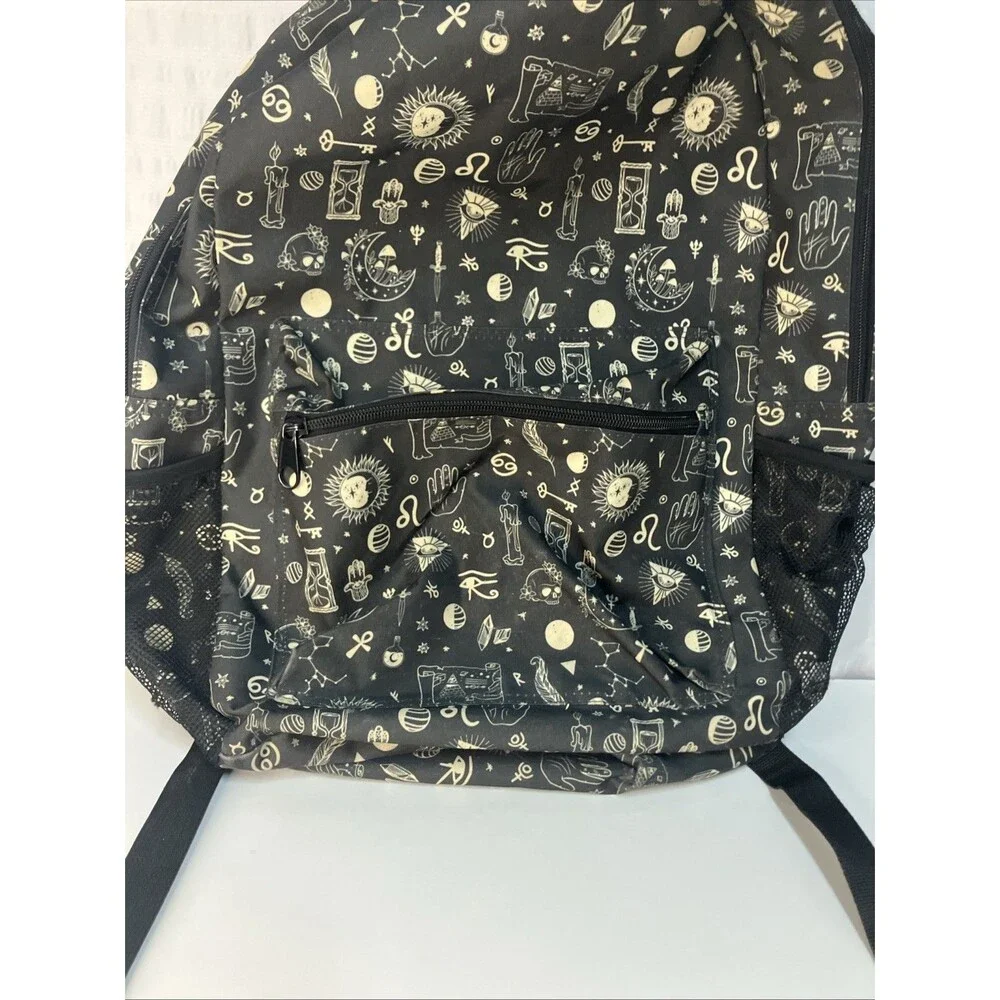 Mushrooms Moons & Crystals Backpack 12”x6”x17”
